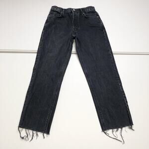 Free People We The Free Jeans Tapered Baggy High Rise Boyfriend Fit Sz 24 Black